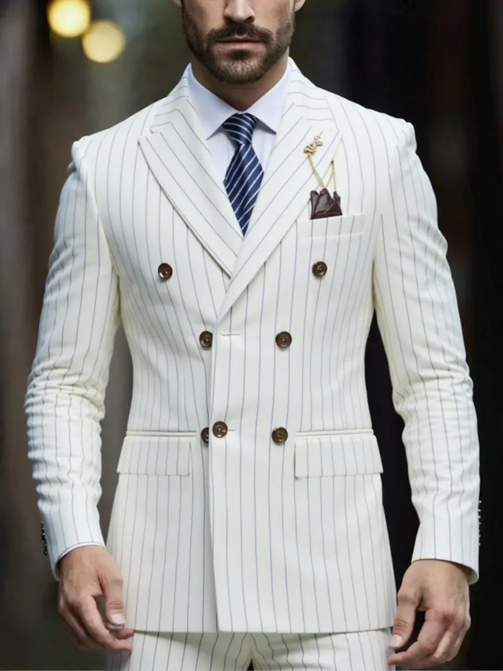 Double-Breasted Suit, Classic Formal Business Wear