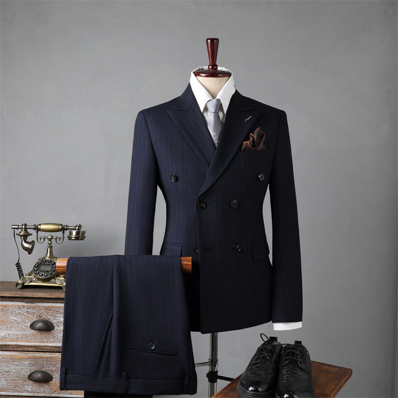 Double-Breasted Suit, Classic Formal Business Wear