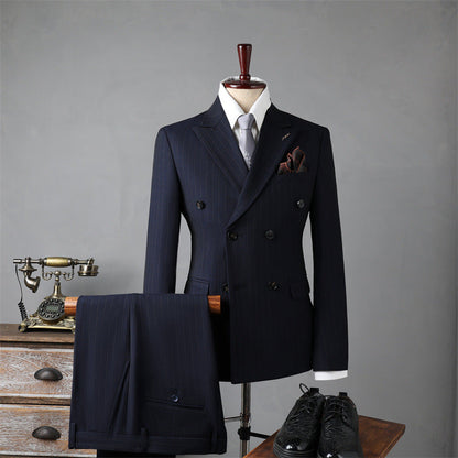 Double-Breasted Suit, Classic Formal Business Wear