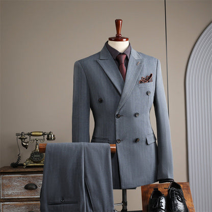 Double-Breasted Suit, Classic Formal Business Wear