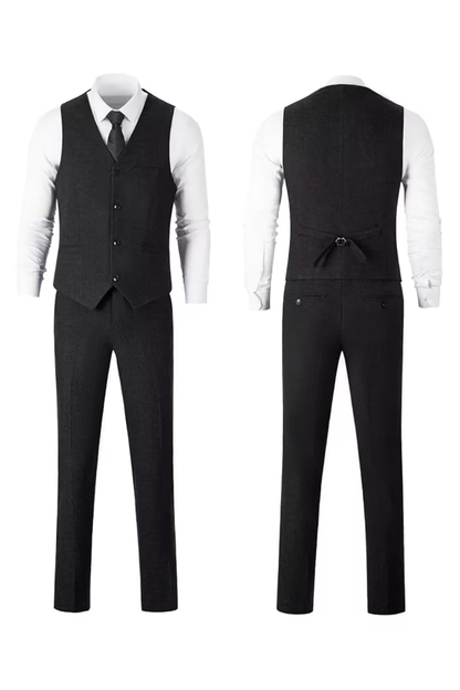 Men's Retro Tweed Herringbone 3 Piece Suit