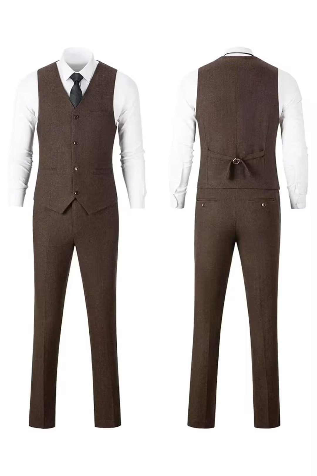 Men's Retro Tweed Herringbone 3 Piece Suit