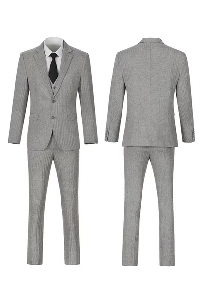 Men's Retro Tweed Herringbone 3 Piece Suit